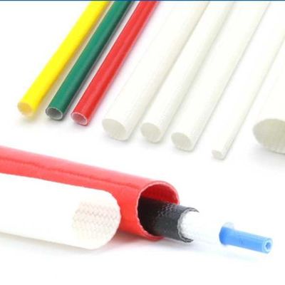 Giá tốt Tay áo bằng sợi thủy tinh silicon 3mm bện, Tay áo bằng sợi thủy tinh tráng silicone màu trắng trực tuyến