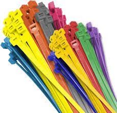 Giá tốt PA66 Dây cáp nylon tự khóa 1mm Chống tia cực tím 250mm Ties Zip có màu khác nhau trực tuyến