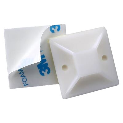 Giá tốt Ashan 25 * 25mm Nylon PA66 Strongly Self Adhesive Tie Mounts để quản lý dây và clip cáp trực tuyến